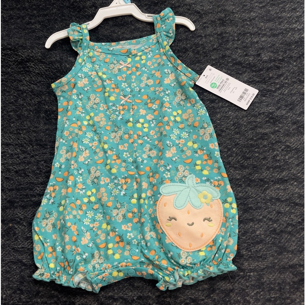 6mo Baby Girl Carter's Floral
Strawberry Jersey Romper
NWT